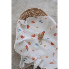 Lollie Baby&Kids Organik Müslin Örtü Bebek Çocuk 80X100 cm - Deniz Altı