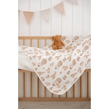 Lollie Baby&Kids Organik 4 Kat Müslin Battaniye, Bebek Çocuk 80X100 cm - Jungle