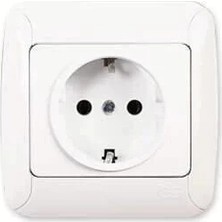 Aesco Mey Ithalat® Günsan Fantasy Topraklı Priz Beyaz Renk