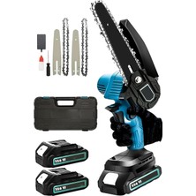 Moonshop Alman Teknoloji 995 Vf 12 Ah Çift Bataryalı Şarjlı El Testeresi Ağaç Kesme Dal Budama Uzun Kısa