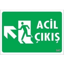 Aesco Mey Ithalat® Acil Çıkış Uyarı Levhasi 25X35 Kod: 947