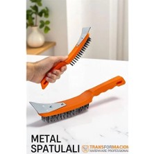 Aesco Mey Ithalat® Metal Spatulalı Tel Fırça  - Kazıma Fırçası