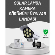 Aesco Mey Ithalat® 77 Led'li Güneş Enerjili Güvenlik Lambası ve Kukla Kamera – Hareket Sensörlü, 2400MAH Pilli