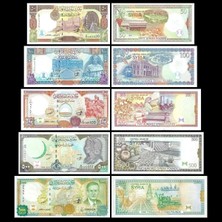 Suriye 50-100-200-500-1000 Pound 1997-1998, 5'li Tam Set, Çil, Eski Kağıt Para