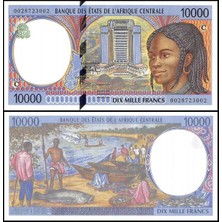 Merkezi Afrika ( Kongo ) 2000 Yılı 10.000 Francs Kağıt Para Çil ( Unc ) Koleksiyon Para Nadir