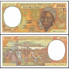 Merkezi Afrika ( Kongo ) 2000 Yılı 2000 Francs Kağıt Para Çil ( Unc ) Koleksiyon Para Nadir