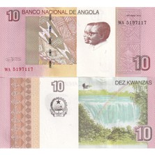 Angola 2012 Yılı 10 Kwanzas Kağıt Para Çil ( Unc ) Koleksiyon Para