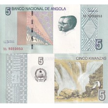 Angola 2012 Yılı 5 Kwanzas Kağıt Para Çil ( Unc ) Koleksiyon Para