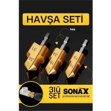 Aesco Mey Ithalat® Plastik Boru Kalemtraş Kademeli Boru Açma Pvc Pprc Boru Tamir Delme Genişletme Onarımı Için 3lü Havşa Seti