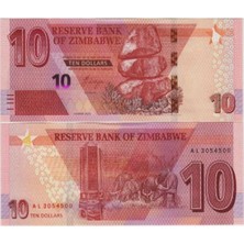 Zimbabwe 2020 Yılı 10 Dolar Kağıt Para Çil ( Unc ) Koleksiyon Para