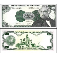 Venezuela 1992 Yılı 20 Bolivares Kağıt Para Çil ( Unc ) Koleksiyon Para