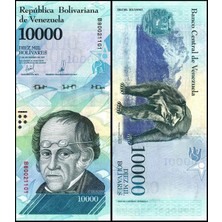 Venezuela 2017 Yılı 10.000 Bolivares Kağıt Para Çil ( Unc ) Koleksiyon Para
