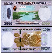 Rwanda 2024 Yılı 2000 Francs Kağıt Para Çil (Unc) Koleksiyon Para