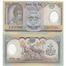 Nepal 2002 Yılı 10 Rupees Polimer Kağıt Para Çil (Unc) Koleksiyon Para