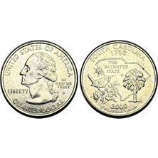Amerika 2000 Yılı Hatıra South Carolina Quarter Dolar