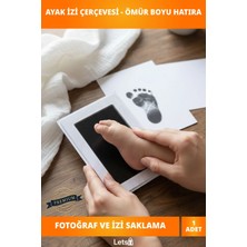 Letsii Bebek El Ayak Izi Fotoğraf Çerçevesi Mürekkepsiz Baskı Kiti ile Güvenli Anı Saklama Seti