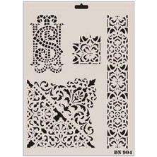 Aesco Mey Ithalat® Rich Dantel Seri DN-904 Stencil 35X25 cm