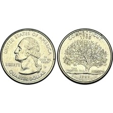 Amerika 1999 Yılı Hatıra Connecticut Quarter Dolar