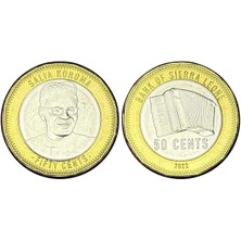 Sierra Leone 2022 Yılı 50 Cents Koleksiyon Para Çil ( Unc )