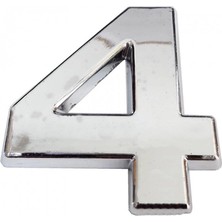 Aesco Mey Ithalat® Cemax Krom Yapışkanlı 4 Rakamı 5 cm