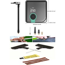 Moonshop Hava Pompası Şarjlı Taşınabilir Basınç Göstergeli Kompresör Powerbank Lastik Şişirme Pompa Kit Hediy