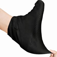 CoverZone Wsl-99 | Su Geçirmez Silikon Ayakkabı Kılıfı Yağmur Koruyucu Kaymaz Tabanlı Esnek Ayakkabı Koruyucu Çamur Kar Yağmur Için Tekrar Kullanılabilir Koruma Kılıfı Outdoor Seyahat | Siyah L Beden