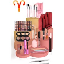 MUJGAN Koç Burçlarına Özel Makyaj Seti Esmer Ten 7'li Fırça ve 54'lü Far Paleti ile