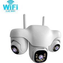 Conio Akıllı Wifi 6mp Üçlü Lens Ptz Güvenlik: 360° Panoramik Izleme, 7/24 Kesintisiz Kayıt, Hareket Algılama ve Sesli Uyarı, Gece Görüş, Suya Dayanıklı