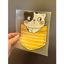 Gönülden Tasarım Ütü Ile Yapışan Kedi Transfer Baskı Arma 18X17 cm