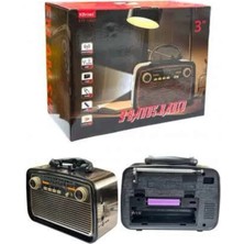 Aesco Mey Ithalat® Müzik Kutusu Bluetooth Bağlantılı El Fenerli Nostaljik Tasarım Radyo