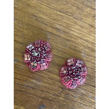 Gönülden Tasarım 5x5 cm 2 Adet Taşlı Çiçek Arma Set