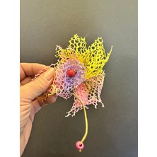 Gönülden Tasarım Renkli Fileli Uğur Böcekli Dikiş Giyim Çanta Aksesuarı 12X12 cm