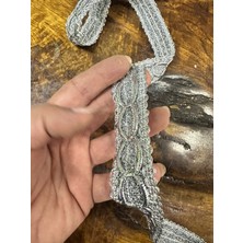 Gönülden Tasarım 1,50 cm En 3 cm Gümüş Kabartma Şerit Dikiş Giyim Aksesuarı