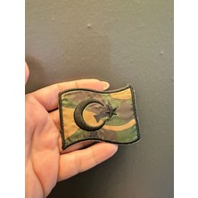 Gönülden Tasarım 7x5 cm Ütü Ile Yapışan Asker Bayrak Kamuflaj Apolet Arma