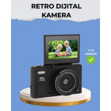 Aesco Mey Ithalat® Taşınabilir Dijital Kamera 5k 75MP Stabilizasyonlu 18X Zoom Otofokus