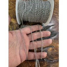 Gönülden Tasarım 04 mm 1 Metre Gümüş Ren Zincir