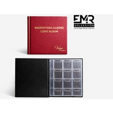 Mini Madeni Para Cep Albümü 120 Gözlü 10 Sayfalı - Bordo Renk
