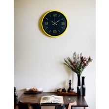 Aesco Mey Ithalat® 36 cm Sarı Dekoratif Duvar Saati