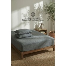 Nart Home Yatak ve Yastık Alezi Seti Pamuklu Kapitone Fitted Full Kenar Yatak Koruyucu Gri