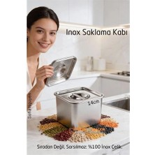 Aesco Mey Ithalat® Premium Inox Saklama Kabı - Hava Sızdırmaz Mutfak Düzenleyici 14X11 cm 304 Paslanmaz Çelik
