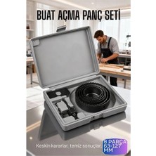 Aesco Mey Ithalat® 8 Parça Profesyonel Panç Buat Açma Seti - Ahşap ve Alçıpan Delme Testere Seti (63-127 Mm)