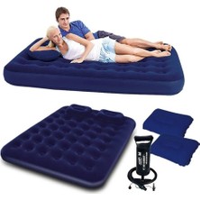 Aesco Mey Ithalat® Pompalı Yastıklı Çift Yatak Çift Kişilik 203X152X22CM