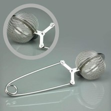 Aesco Mey Ithalat®  Paslanmaz Metal Pratik Kolay Bitki Çayı Demleme Süzgeci Aparatı