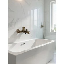 Emfa Aksesuar Antik Vintage Banyo Bataryası - Mat Gold Modern Banyo Bataryası