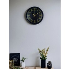 Aesco Mey Ithalat® 36 cm Siyah Dekoratif Duvar Saati