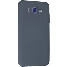 Gray Line Gry  Samsung Galaxy J7 Kılıf Nano Içi Kadife Silikon - Gri Nel1