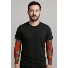 Gray Line Gry Giyilebilir Kol Dövmesi Çorap Dövme 3D Baskılı Kol Bacak Dövme 2 Adet Model 4 Nel1