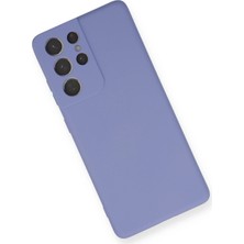 Gray Line Gry  Samsung Galaxy S21 Ultra Kılıf Nano Içi Kadife Silikon - Lila Nel1