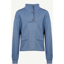Yargıcı Ön Cep Detaylı Dik Yakalı Sweatshirt