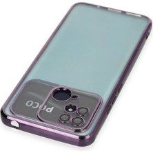 Gray Line Gry  Xiaomi Redmi 10C Kılıf  Lensli Silikon - Mor Nel1